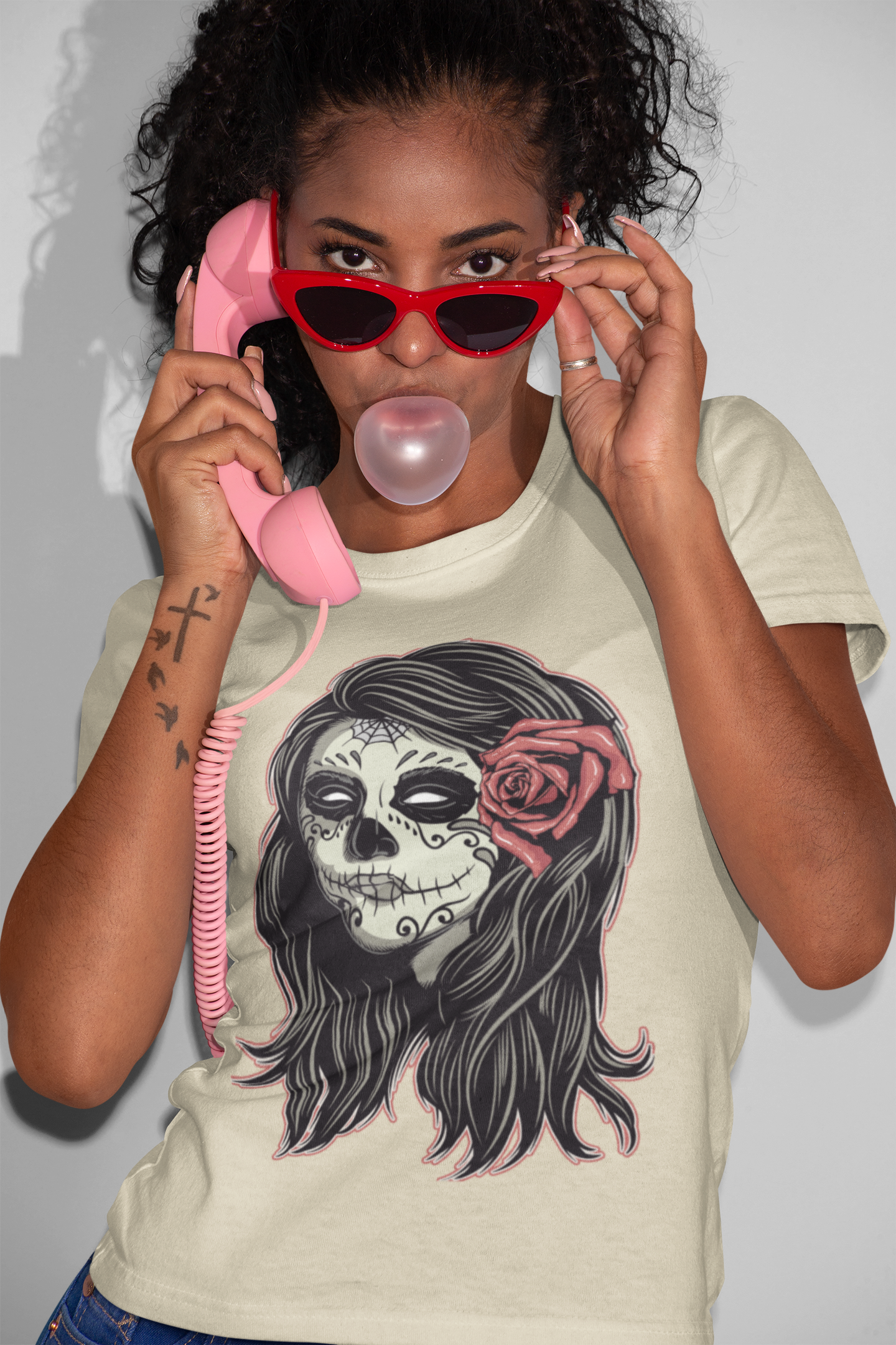 La Catrina – Crimson Bloom Tee