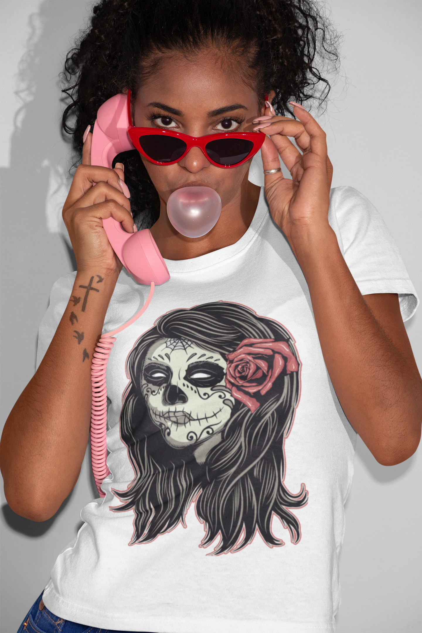 La Catrina – Crimson Bloom Tee