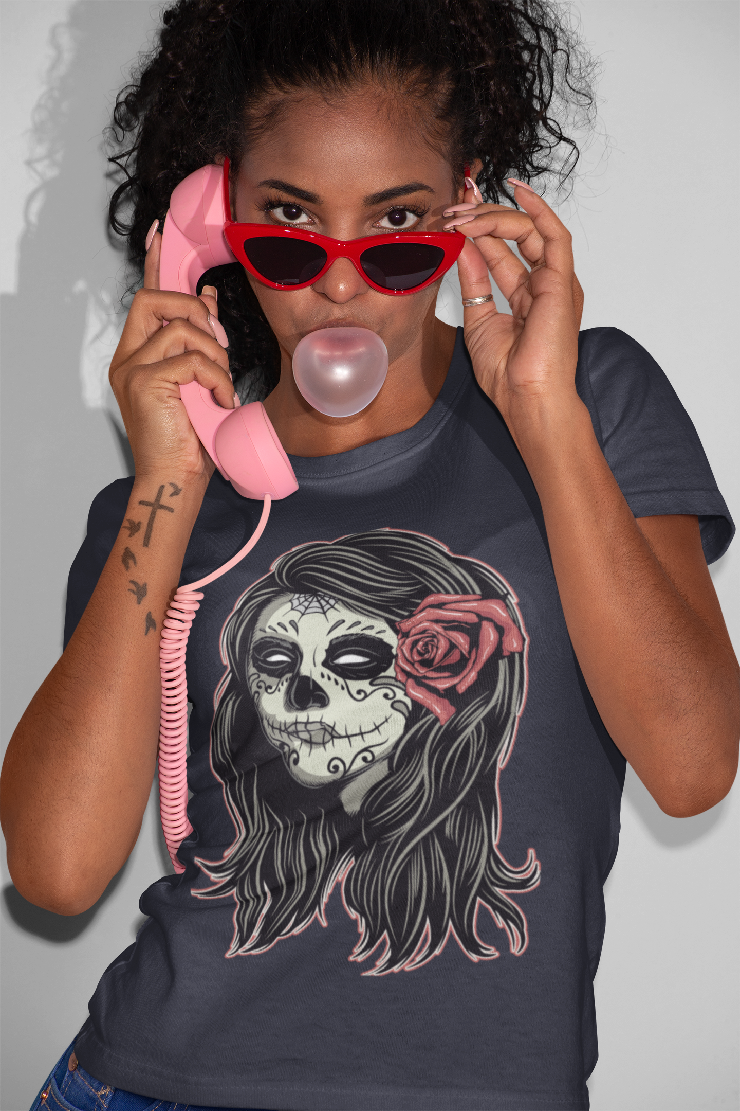 La Catrina – Crimson Bloom Tee
