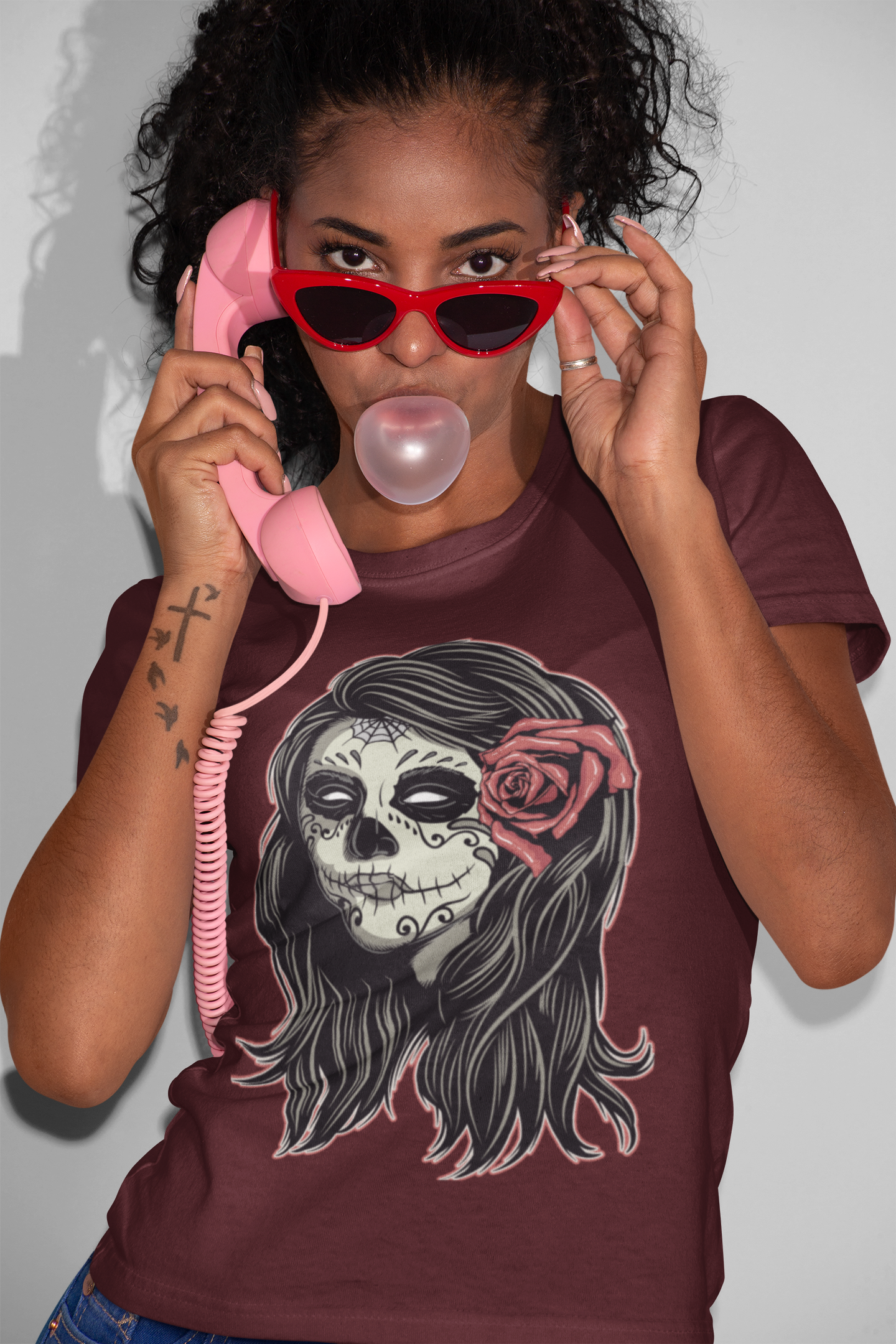La Catrina – Crimson Bloom Tee