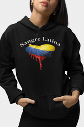 🩸 Sangre Latina™ – Colombian Pride Heart Drip Pullover Hoodie