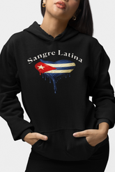 🩸 Sangre Latina™ – Cuban Pride Heart Drip Pullover Hoodie
