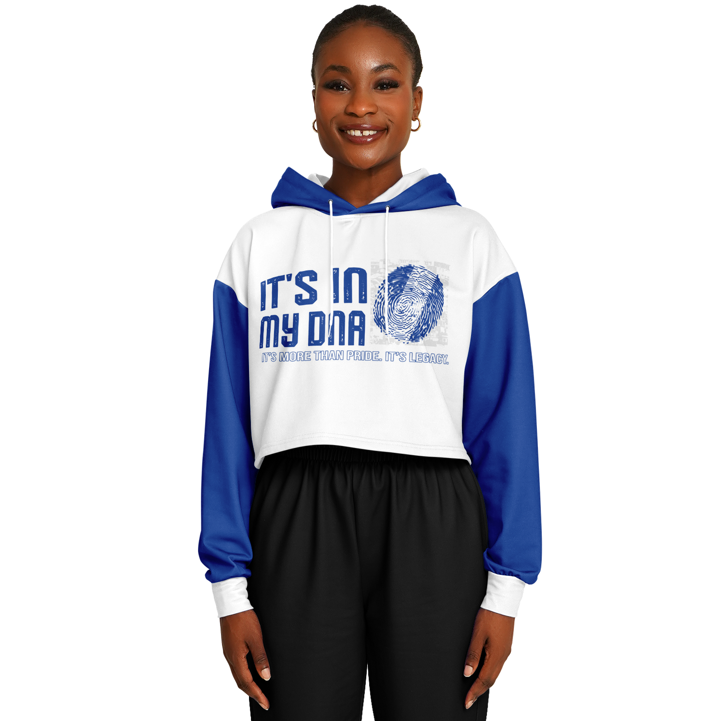 đź‡đź‡ł It's In My DNA – Honduras Cropped Hoodie (White/Blue)
