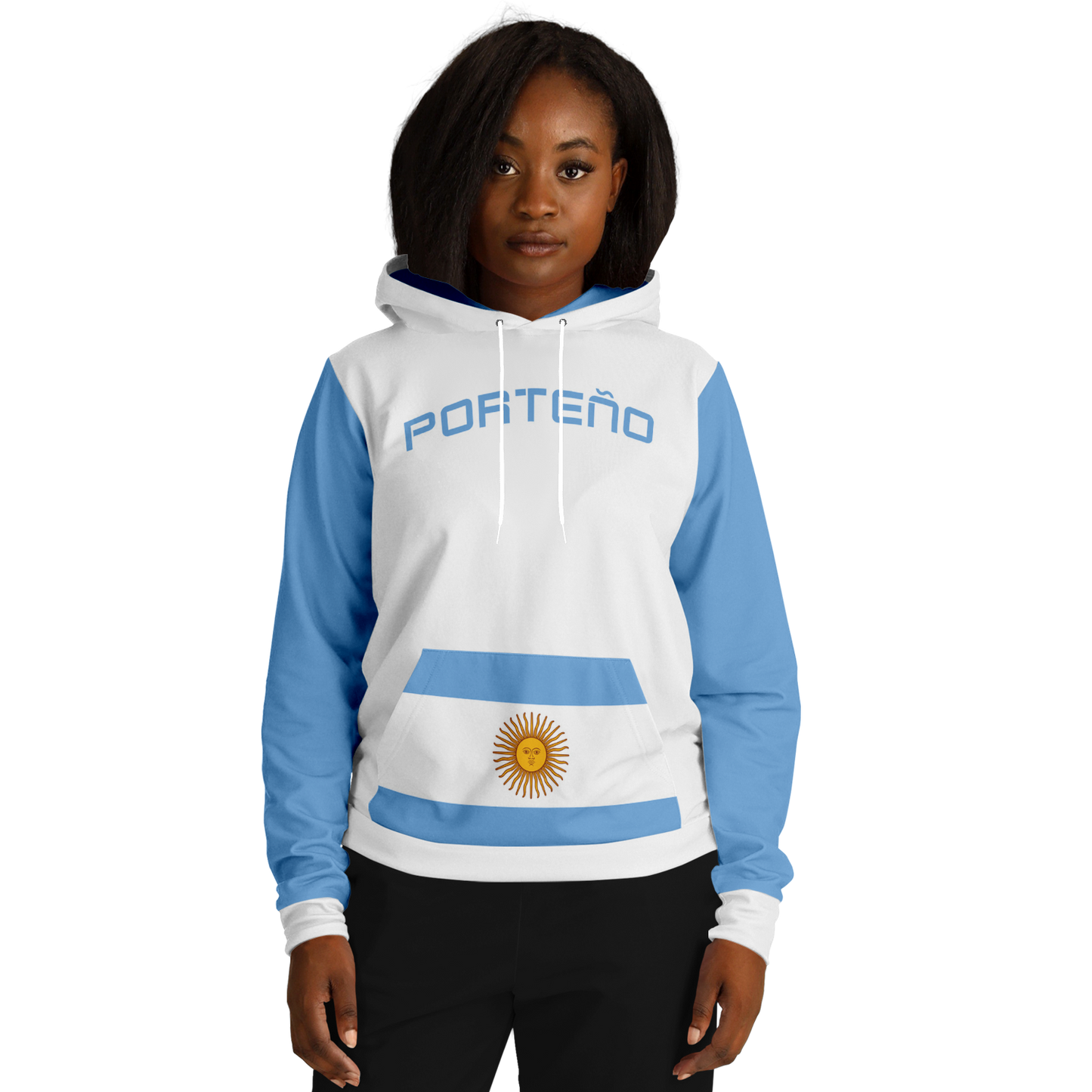 🇦🇷 Latino Roots Hoodie – Porteño (White)