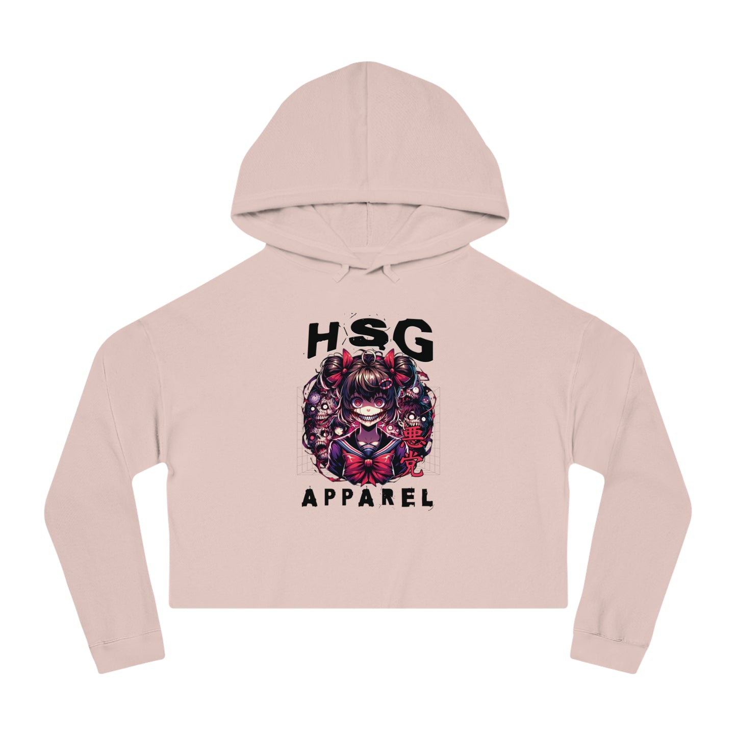 Cropped Hoodie Sweatshirt - Psycho Anime Design