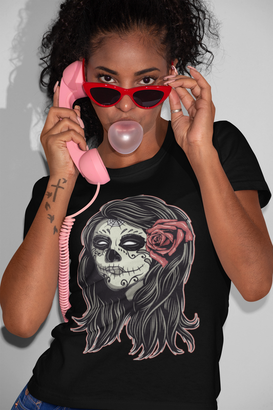 La Catrina – Crimson Bloom Tee