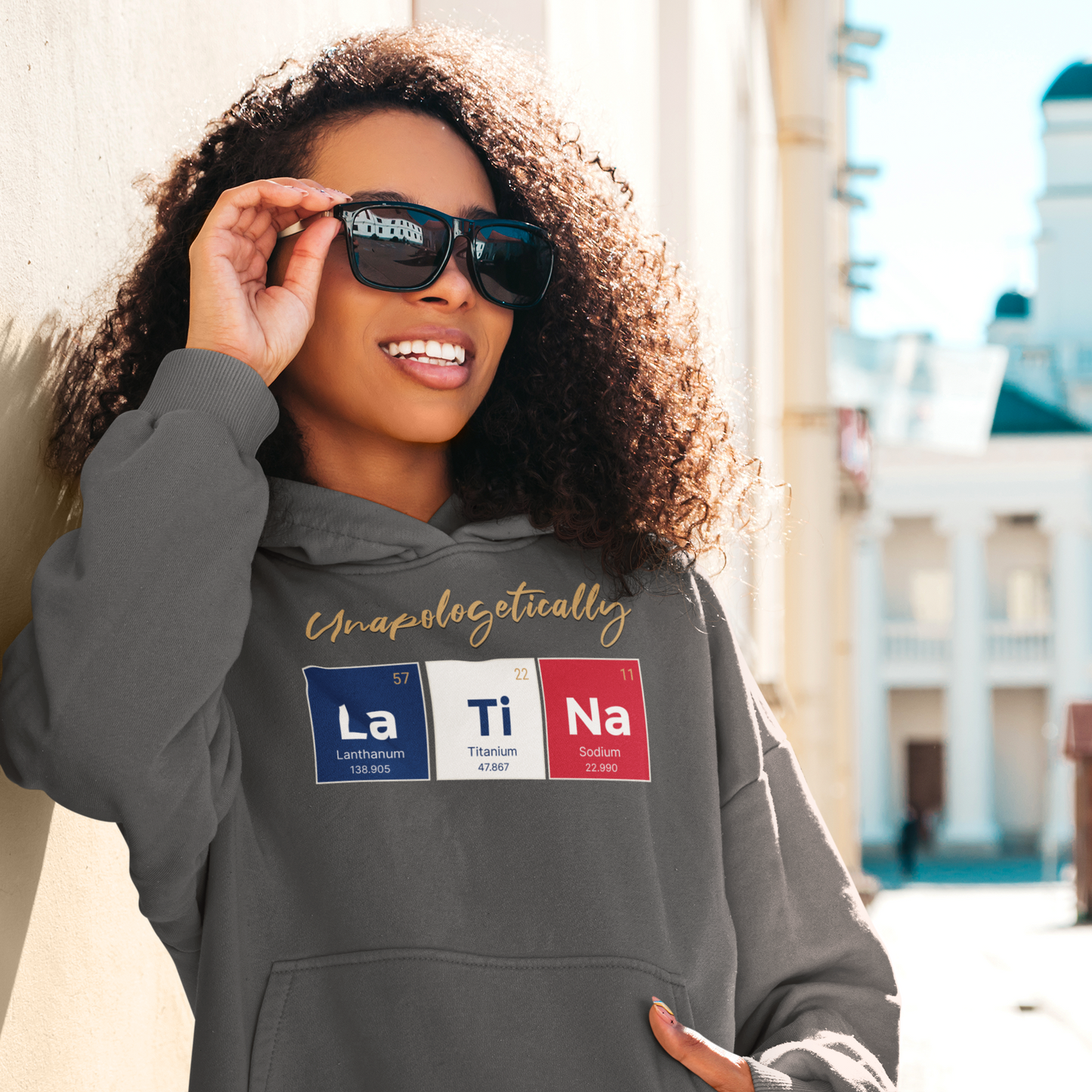 Unapologetically Latina™ – Puerto Rico Periodic Table Hoodie