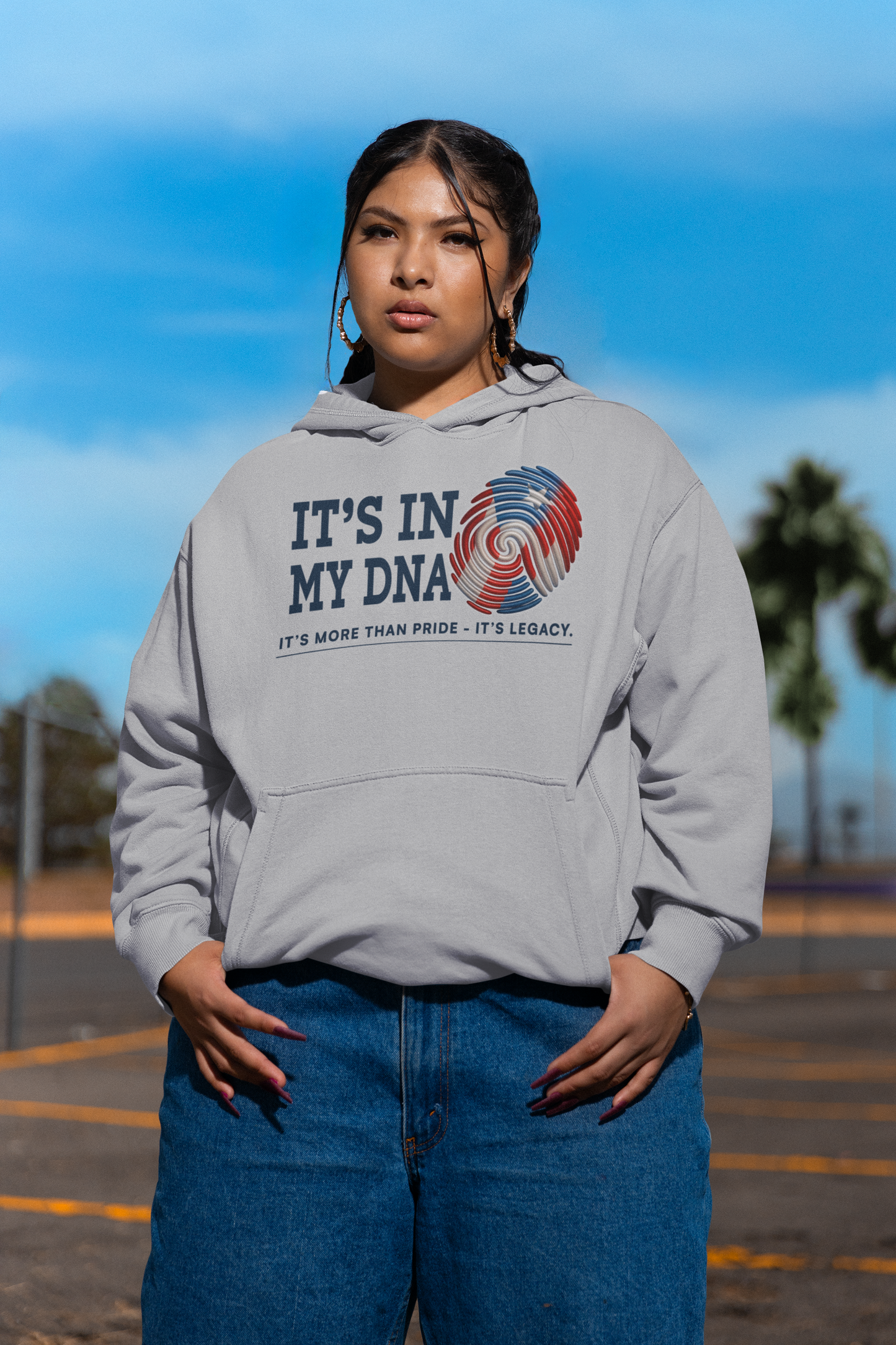 It’s In My DNA™ – Puerto Rican Heritage Fingerprint Pullover Hoodie