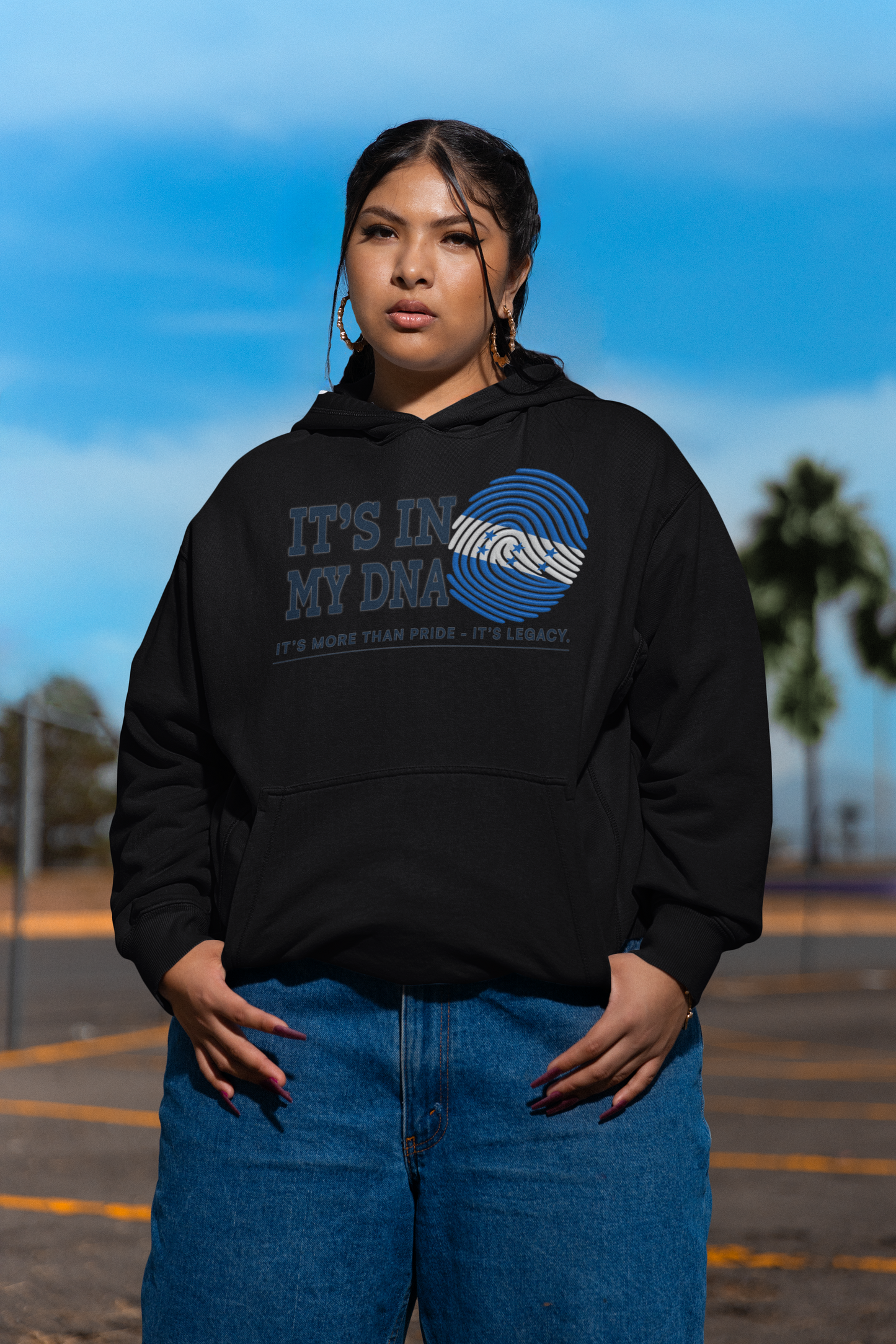 It’s In My DNA™ – Honduran Heritage Fingerprint Pullover Hoodie
