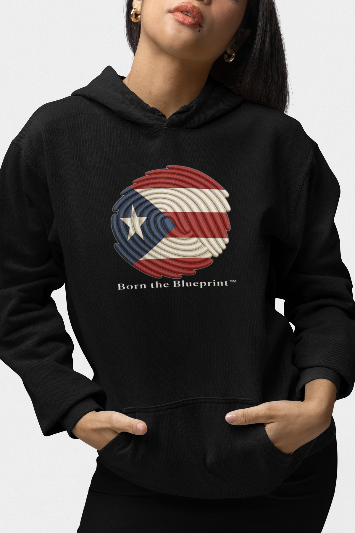 🌀 Born the Blueprint™ – Puerto Rico Heritage Hoodie