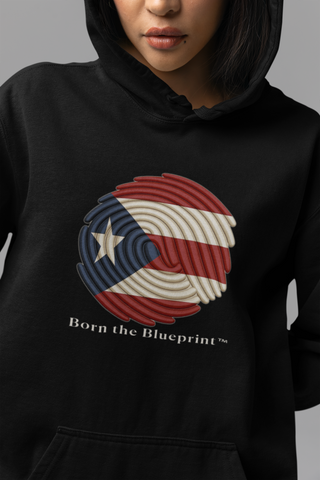 🌀 Born the Blueprint™ – Puerto Rico Heritage Hoodie