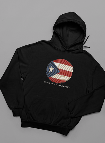 🌀 Born the Blueprint™ – Puerto Rico Heritage Hoodie