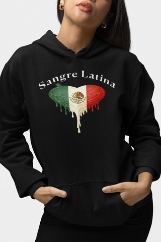 🩸 Sangre Latina™ – Mexican Pride Heart Drip Pullover Hoodie