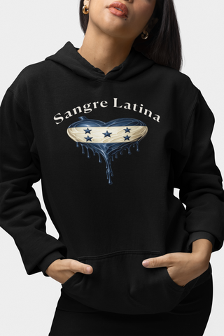 🩸 Sangre Latina™ – Honduran Pride Heart Drip Pullover Hoodie