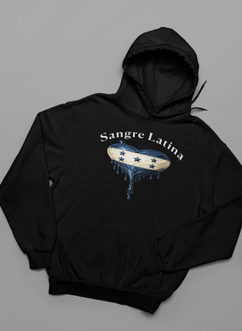 🩸 Sangre Latina™ – Honduran Pride Heart Drip Pullover Hoodie