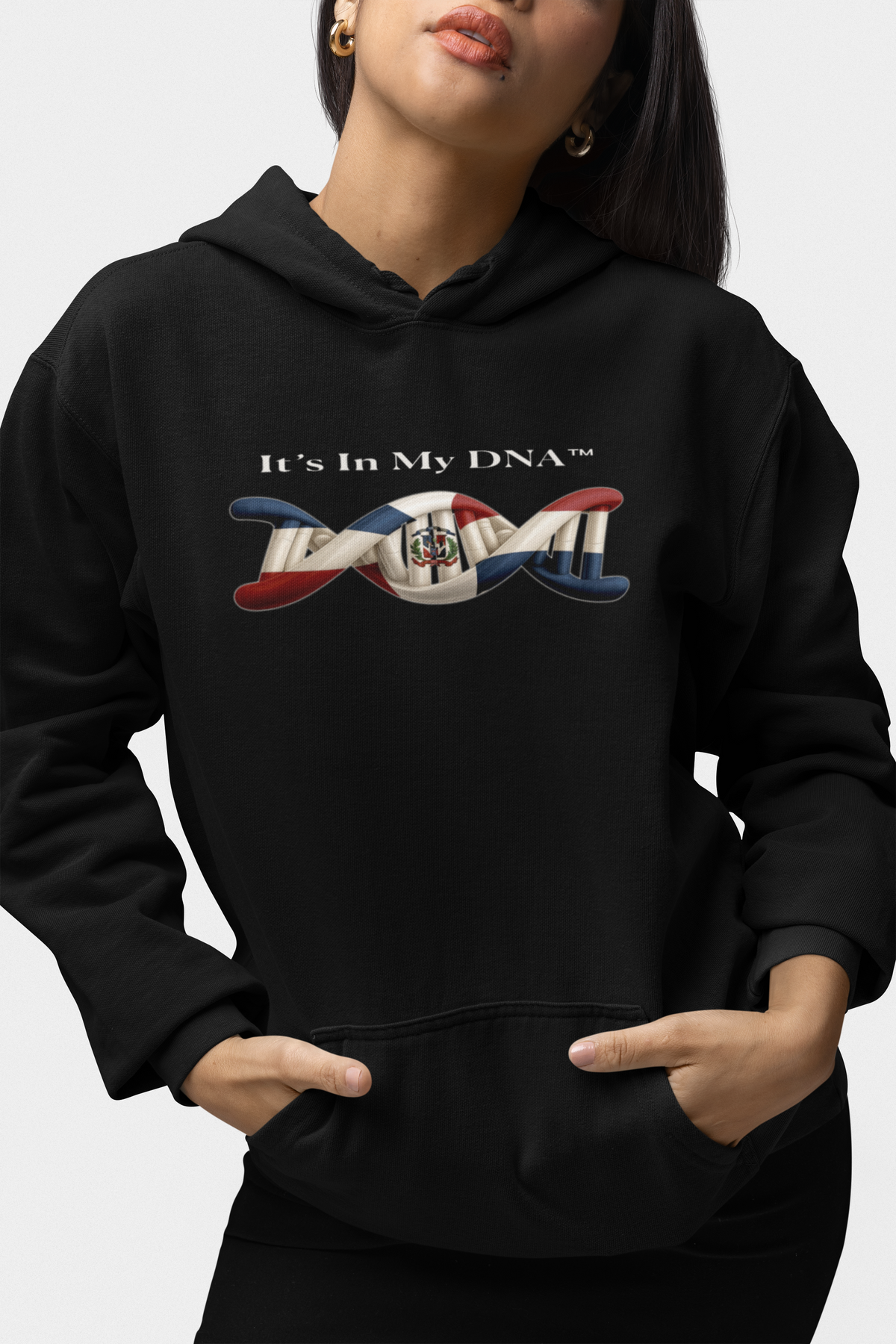 🧬 It’s In My DNA™ – Dominican Republic Heritage Helix Hoodie