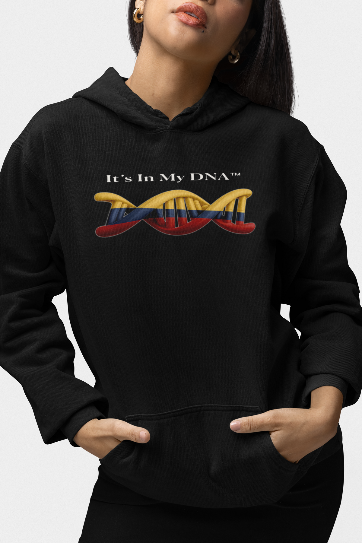 🧬 It’s In My DNA™ – Colombian Heritage Helix Hoodie