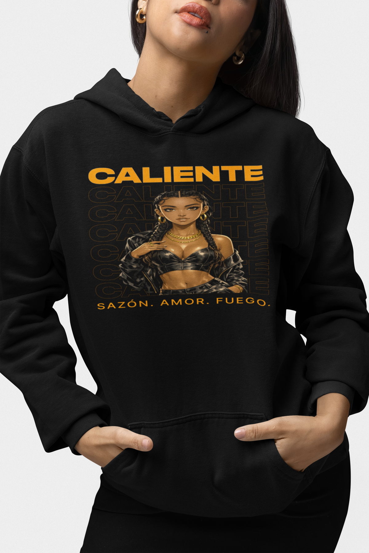 🌶️ Sazón™ – Caliente Ámbar Portrait Hoodie