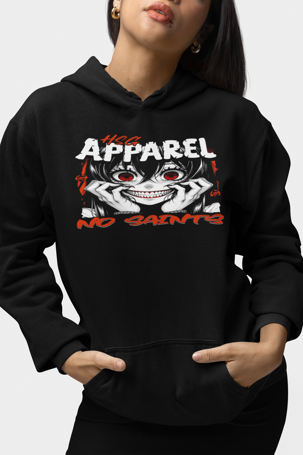 🖤 HSG Apparel™ Signature Hoodie - NO SAINTS Horror Anime