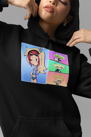 🦈 Sharky Originals™ – Studio Cast Chaos Hoodie (Kat, Wolfe, Leo & Rian)