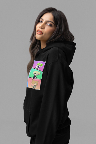 🦈 Sharky Originals™ – Studio Cast Chaos Hoodie (Kat, Wolfe, Leo & Rian)