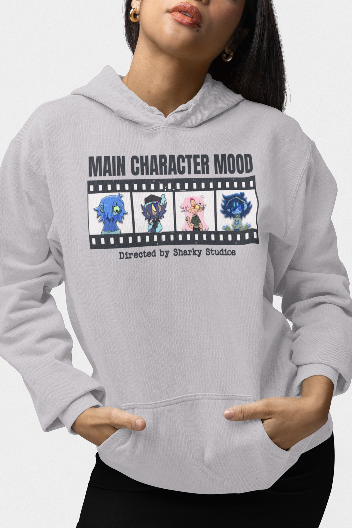 🦈 Sharky Originals™ – Main Character Mood Pullover Hoodie