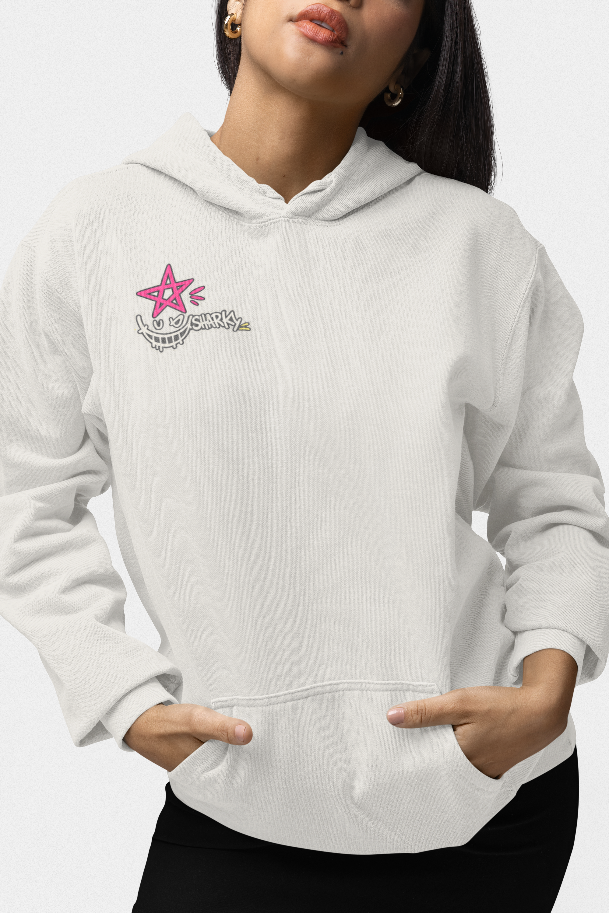 🦈 Sharky Originals™ – Meet The Cast Chaos Hoodie Kat, Wolfe, Leo & Rian Anime Streetwear Pullover
