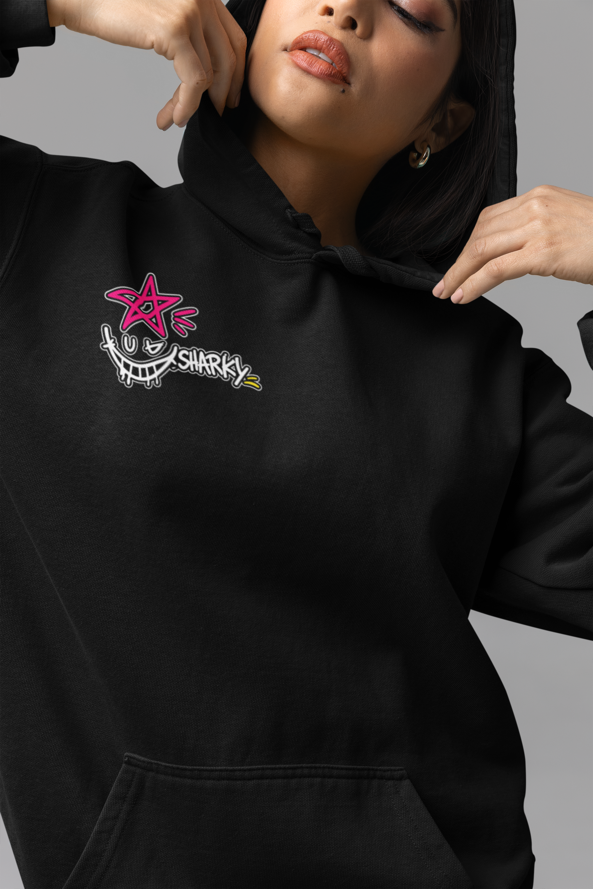🦈 Sharky Originals™ – Meet The Cast Chaos Hoodie Kat, Wolfe, Leo & Rian Anime Streetwear Pullover