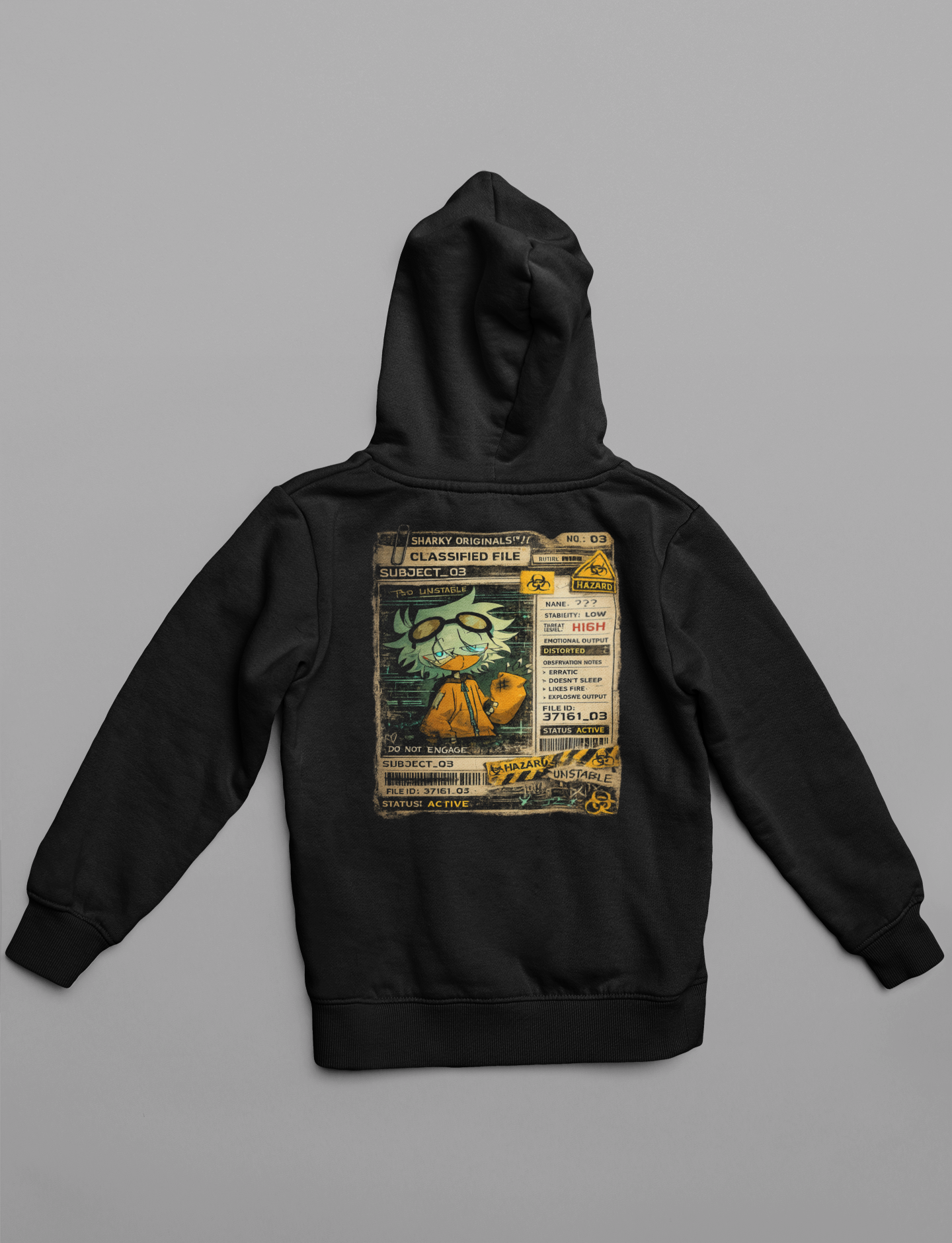 🦈 Sharky Originals™ – Subject_03 Classified File Hoodie