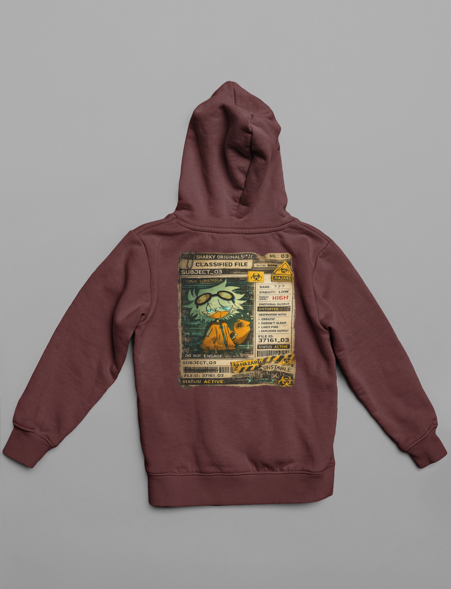 🦈 Sharky Originals™ – Subject_03 Classified File Hoodie