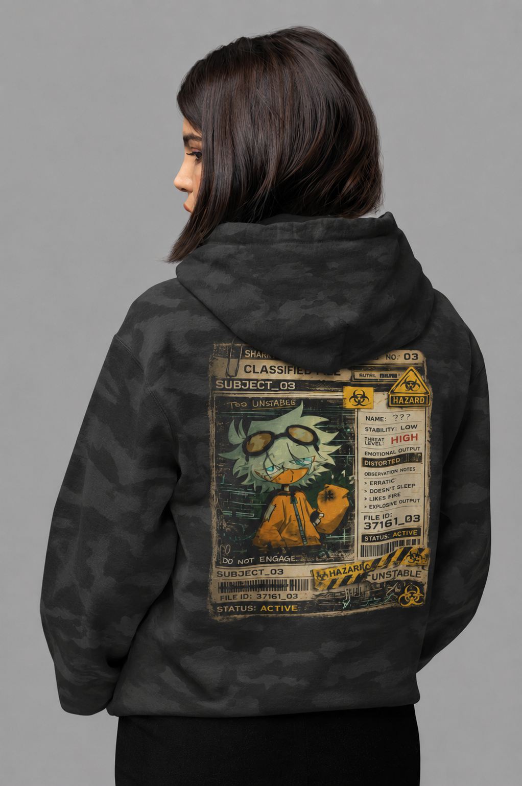 🦈 Sharky Originals™ – Subject_03 Classified File Hoodie