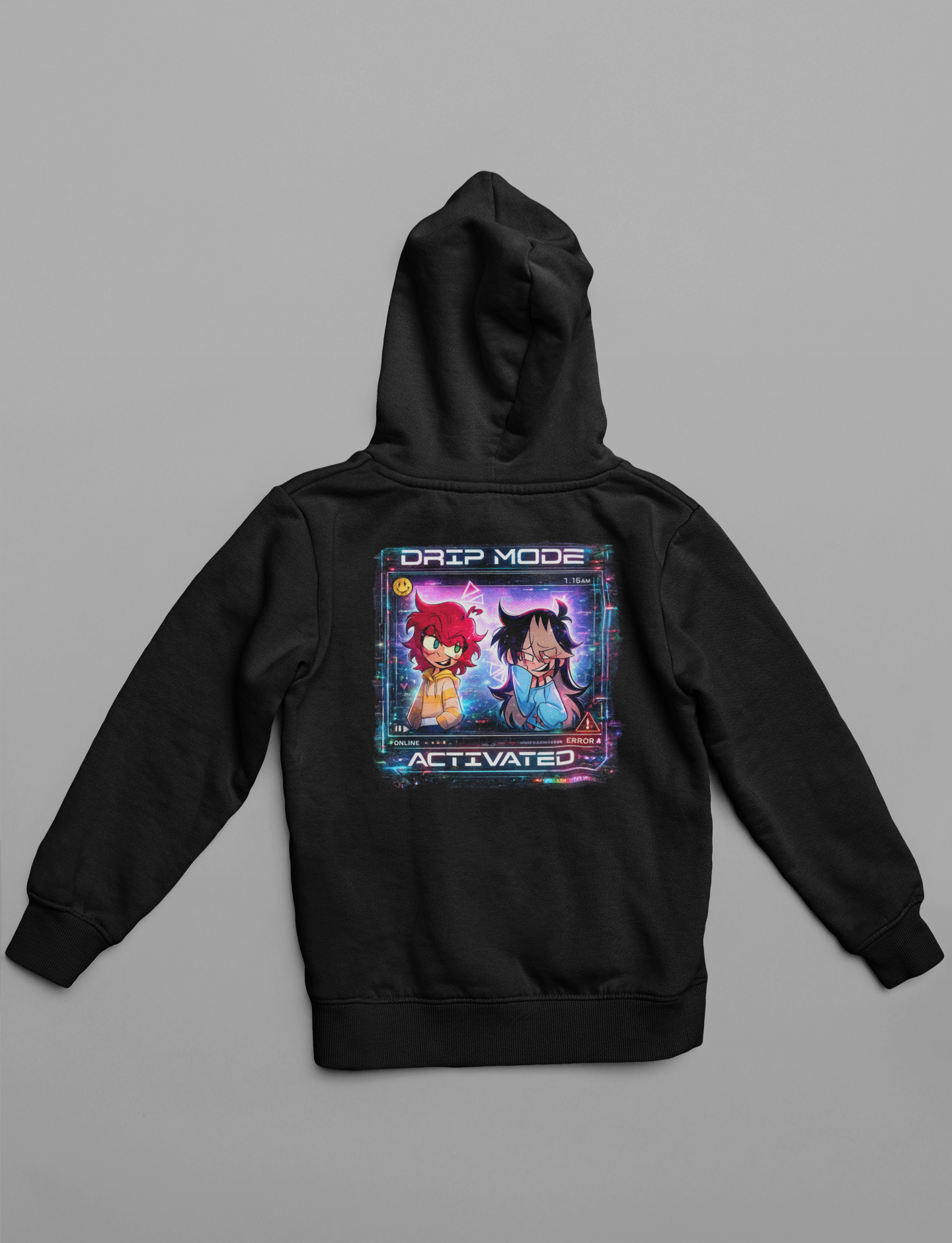 🦈 Sharky Originals™ – “Drip Mode Activated” Cyber Anime Hoodie