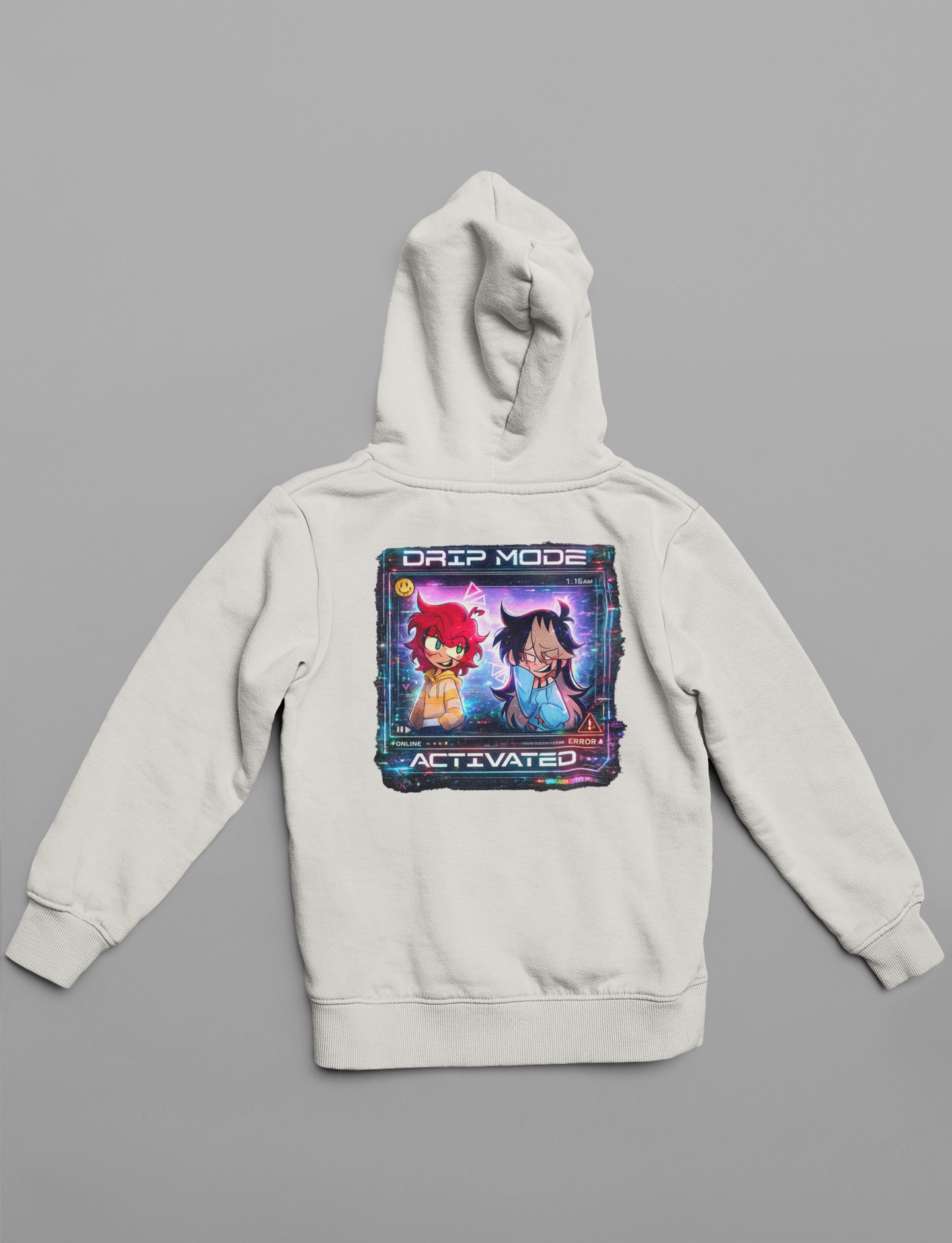 🦈 Sharky Originals™ – “Drip Mode Activated” Cyber Anime Hoodie