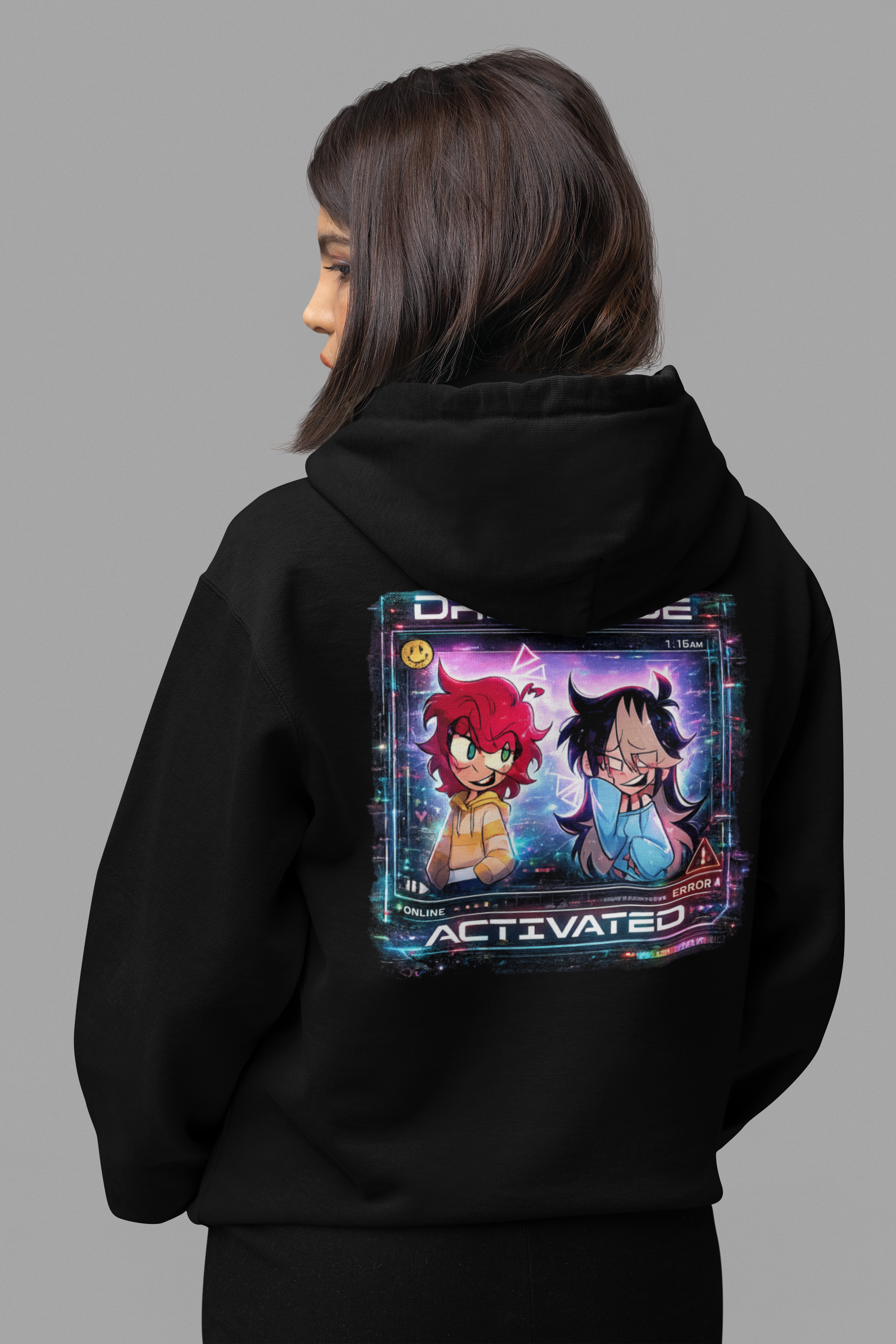 🦈 Sharky Originals™ – “Drip Mode Activated” Cyber Anime Hoodie