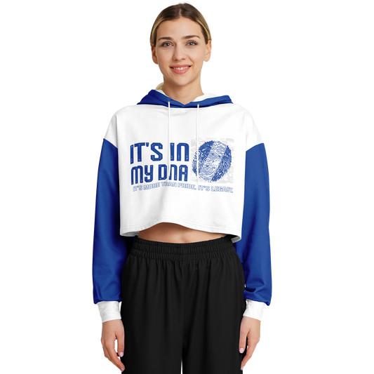 🇭🇳 It's In My DNA – Honduras Cropped Hoodie (White/Blue)