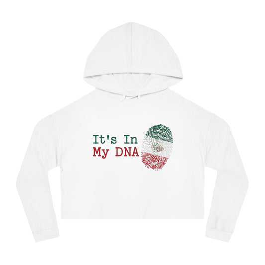 Hispanic Pride Cropped Hoodie - Mexico DNA Fingerprint Design