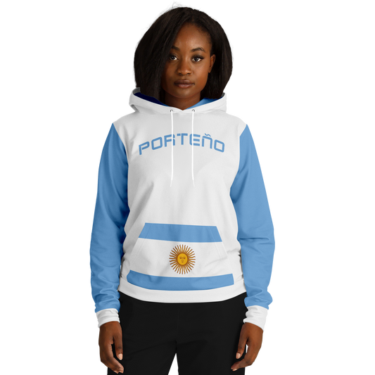 🇦🇷 Latino Roots Hoodie – Porteño (White)