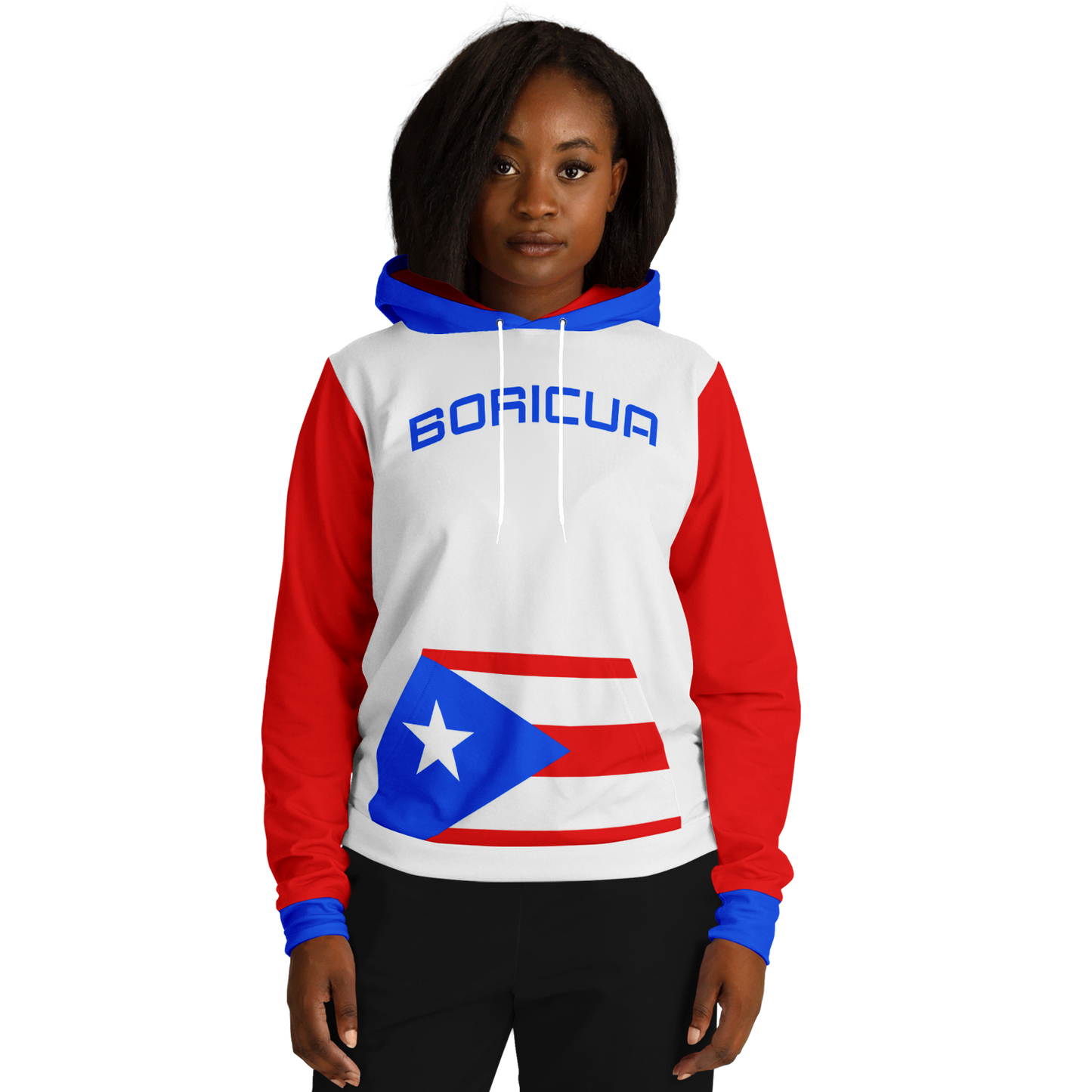 🇵🇷 Latino Roots Hoodie – Boricua (White)